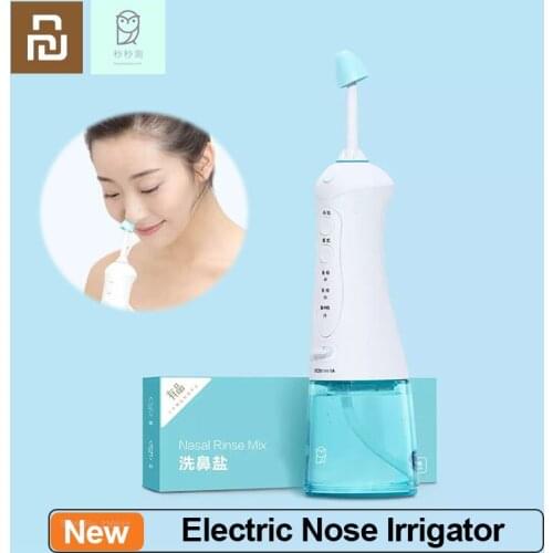 Youpin Miaomiaoce Electric Nose Irrigator Rotating Nozzle Rechargeable IPX7 Waterproof Washable Water Tank Nasal Wash Set