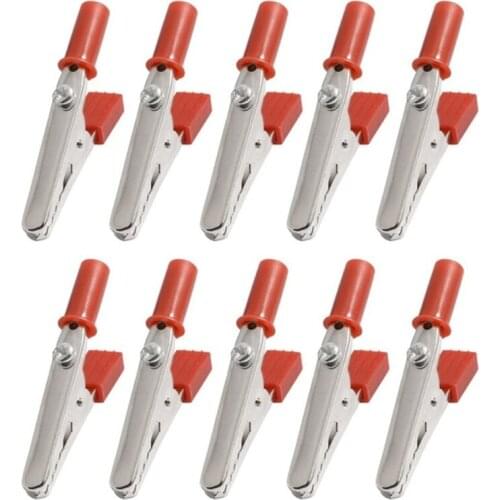 63HA Electrical Battery Clamp Metal Alligator Clips Connector Charging Clip Handle with Banana Jack Socket Rust-proof