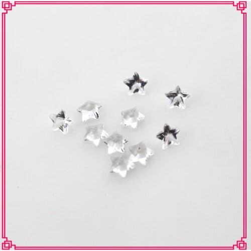 Hot selling 100pcs/lot 5mm white crystal star birthstone floating charms fit living glass memory floating lockets