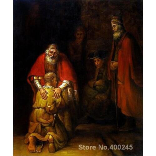 Family Portrait Paintings Rembrandt van RijnsReturn of the Prodigal Son Wall Art High quality Hand painted