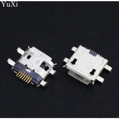 YuXi Micro USB Jack mini Connector Female 7 pin 7Pin for Mobile Phone long pins with Edge Crul Charging port Socket,4 feet