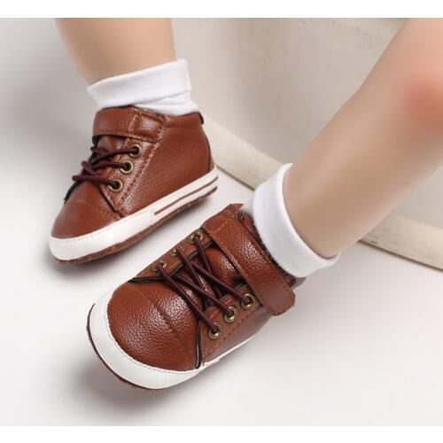 Fashion Baby Boys Sneakers Leather Sports Crib Soft First Walker Shoes 0-18 Months