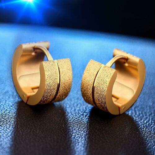 Women Men Fashion Frosted Earrings Stud Stainless Steel Material 6 Color Trendy Style Earrings Jewelry Unisex 2017 New