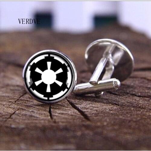 Mens Shirt Galaxy Empire Round Glass Charm Jewelry Crystal Glass Cufflinks