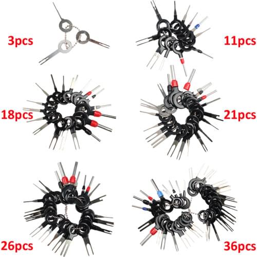 3/18/36Pcs Automotive Plug Terminal Remove Tools Kit Wiring Crimp Connector Pin Extractor Puller Terminal Repair Picking Tool