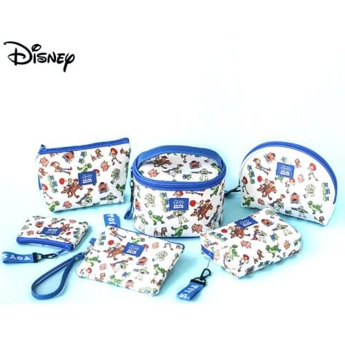 Disney Original Female Makeup Hand Bag Toy Story Women Multi-Function Storage Bucket Bag Makeup Bag Coin Purse