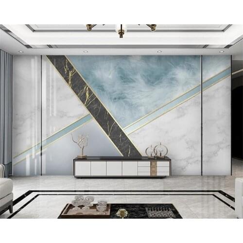Beibehang Custom modern minimalist geometric lines feather marble TV sofa background papel de parede wallpaper