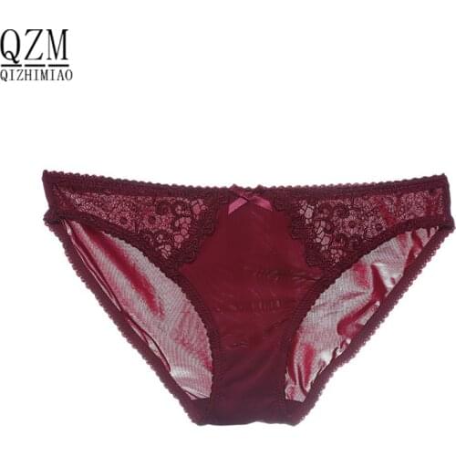 QIZHIMIAO Hot Sell Fashion Sexy Brand Ms Underpant Womens Seamless Girls Briefs Shorts Lace Ice Silk Female Underwear Wholesale