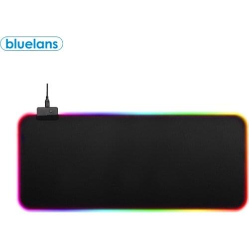 RGB LED Backlit Multi-Size Mouse Pad Smooth Surface Non-Slip Rubber Base No Driver Required Starry Sky Pattern Keyboard Pad
