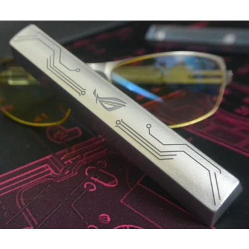 ROG Space Keycab ABS Light Transmitting Bar Cap Keyboad Silver/Black Repubilc of Gamers Armor 6.25x 6.5X