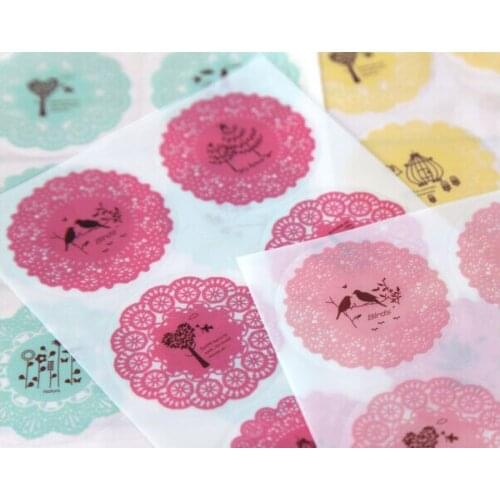 Hand Made Bakery Lace Gift Bag Baking Bottle Packaging Handmade Packing Cookie Biscuit Cake Seal Sealing Sticker Label gift bag