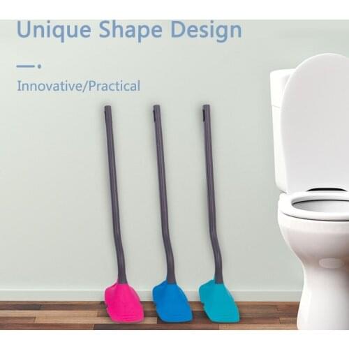 2020 Silicone Toilet Brush Wall Mounted Flat Head Flexible Soft Cleaning Brush With Quick Drying Holder Set Toilet Accessories