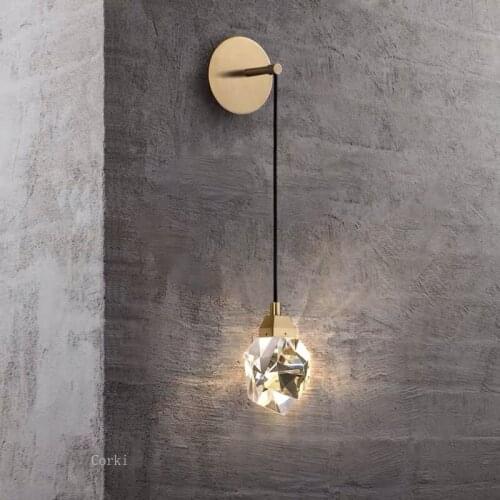 Modern Luxury Crystal Wall LightS Full Copper Bedroom Bedside Lamp Wall Sconce Art Living Room Loft Home Decor Lighting Fixtures