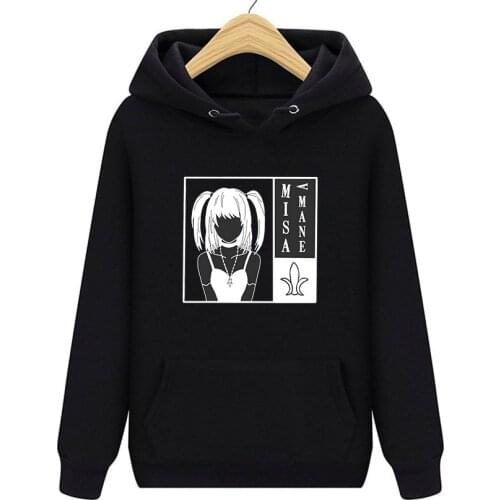 Anime Misa Amane Hoodies Tops Sweater Anime Cosplay Costumes Men/Female Long Sleeve Clothes Loose Hoodies