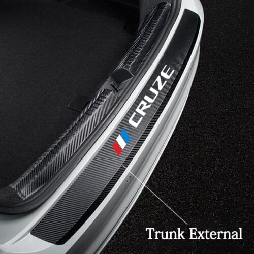 Leather Carbon Fiber Car Rear Bumper Trunk Guard Protected Stickers For Chevrolet Cruze 2011 2012 2013 2014-2020 Car Accessories