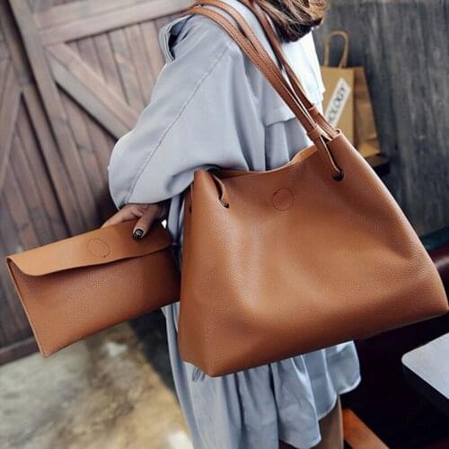 Womens Bags 2021 New Fashion one-Shoulder Tote Bag Two-Piece Crossbody Bag Retro Portable Picture Big Bag Trendy