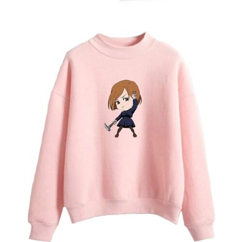 Jujutsu Kaisen Tutrleneck Women Sweatshirts Anime Print Harajuku Streetwear Students Anime Sweatshirt Everyday Casual Tops 4XL