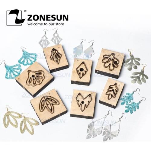 ZONESUN Leather Earring Cutting Die Leaf Paper Art Leather Decoration Tool For Die Cutting Machine DIY Handicraft Cutter