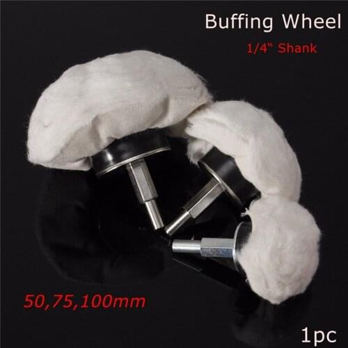 1pc 1/4" Shank Rotary Mushroom Type Cleaning Tool With A 6mm Connecting Rod Polishing Mop Buffing Wheel Polisher Drill Pads