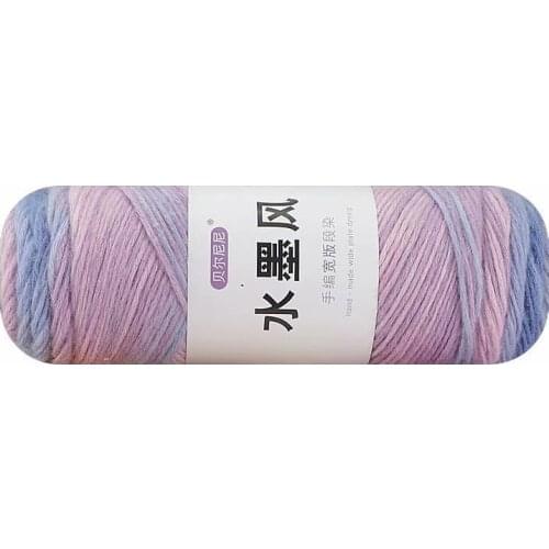 100g Rainbow Segment Dyed Yarn Wool DIY Handmade Knitted Baby Sweater Hat Scarf Sofa Cushion Cake Yarn