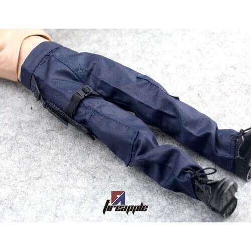 12 inch dolls 1/6 soldiers 1 to 6SWAT blue trousers model legs hanging holster uniform one inseparable Action Figures