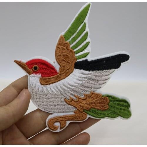 2pc/lot Fashion birds embroidery Patches for clothing DIY colorful iron on cute parches applique for clothes