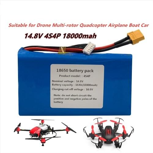 14.8V/16.8V 14Ah 4S4P UAV Rechargeable Li-ion Battery 18650GA Suitable for Drone Multi-rotor Quadcopter Airplane Boat Car