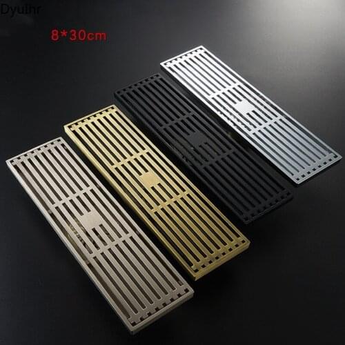 Bathroom accessories all copper anti-odor floor drain rectangular toilet shower room bathroom large displacement floor drain