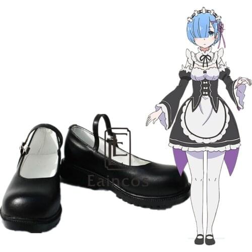 Anime Re Life in a Different World from Zero Rem Ram Cosplay Party Shoes Custom Made