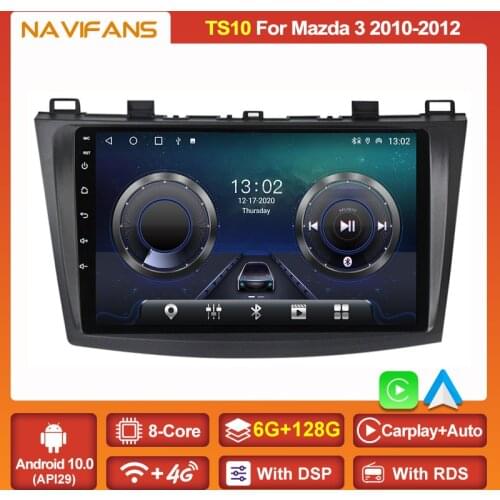 6G RAM 128G ROM Android 11 DVD GPS Radio Stereo For Mazda 3 2004-2013 WIFI 2 Din Car Multimedia Player Carplay Auto 4G lte DSP