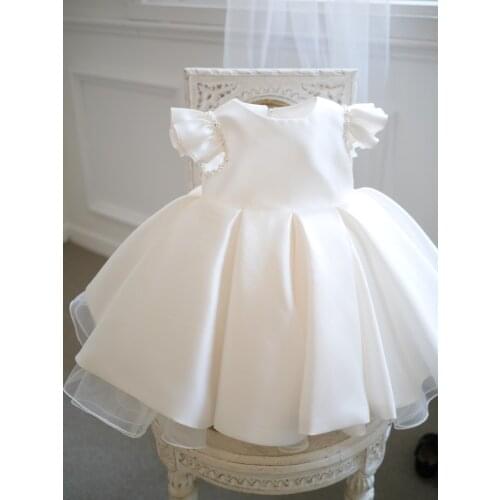 Beads Tulle 1 Years Birthday Baby Girl Baptism Dress Toddler Wedding Costumes Newborn Princess Vestido Christening Dresses