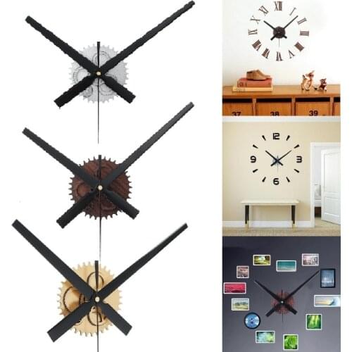 Dreamburgh 3D Wall Clock Creative Wooden Gear DIY Clock Quartz Movement Mechanism Repair Set 3 Colors Home Decor Kit Parts Tool