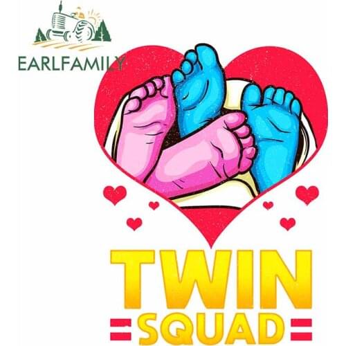 EARLFAMILY 13cm x 9.8cm for Twin Squad Baby Feet Windows Car Stickers VAN Air Conditioner Decal Laptop Personality Car Styling