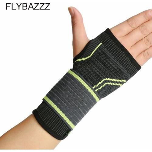 FLYBAZZZ Elastic New Sport Wristband Wrist Brace Support Compression Sleeve Palm Protector CrossFit Fitness Gloves Carpal Tunnel