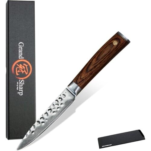 GRANDSHARP 3.5 Inch Damascus Kitchen Knife Japanese Steel Paring Knife vg10 Kitchen Knives Vegetables Fruits Kitchen Tools Gift