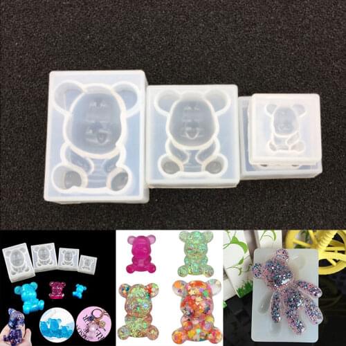 Crystal Epoxy Semi-dimensional Bear Cub Silicone Mold DIY Ornaments Little Bear Big Violent Bear Ornaments Creative Handmade