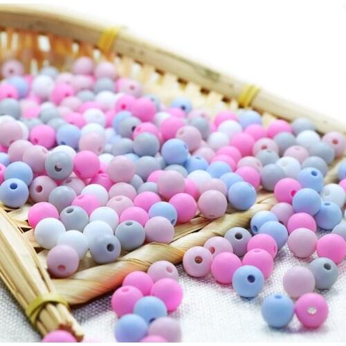 Joepada 100Pcs/lot 9mm Round Silicone Beads Food Grade Material for DIY Baby Teething Necklace BPA Free Oral Care Baby teether