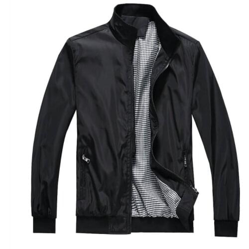 2020 Autumn Casual Business Jacket Mens Bomber Jacket Zipper Casual Outerwear Waterproof Brand Clothing Male Plus Size 4XL