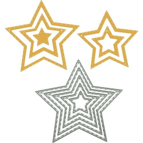 Pentagram Star Pattern Metal Cutting Dies Scrapbooking Handcraft Card Decorating Paper Clip Art Work Cutter Mold