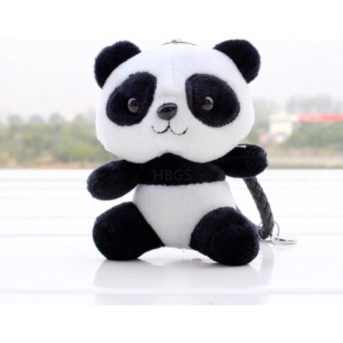 Cute Panda Plush Keychain Animal Bag Pendant Key Ring Holder Boys Handbag Charm For Girls