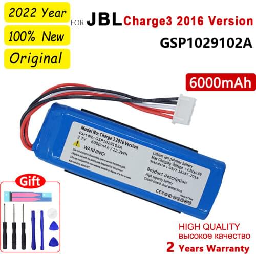 New 6000mAh GSP1029102A Battery for for JBL Charge 3 2016 Version High quality Batteries Batteria With Tools+Tracking Number