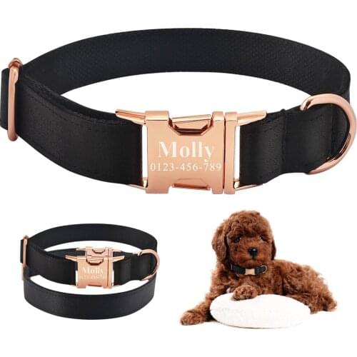 Puppy Medium Large Products Dog Collars Adjustable Nylon Unisex Dogs Collar Personalized Dog Collar Engraved Name Custom ID Tag