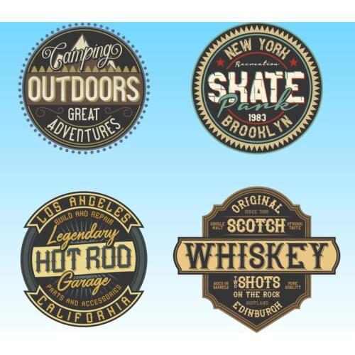 Popular European And American Alphabet Badge Patterns Heat Vinyl Ironing Stickers Decor Patches for Clothing DIY T-shirt