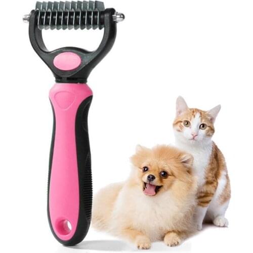 Hair Removal Comb for Dogs Cat Detangler Fur Trimming Dematting Deshedding Brush Grooming Tool For matted Long Hair Curly Pet