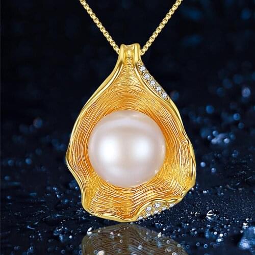 S925 sterling silver jewelry freshwater pearl necklace fashion necklaces for womens Pearl Jewelry Wedding Pearl Necklace Pendant