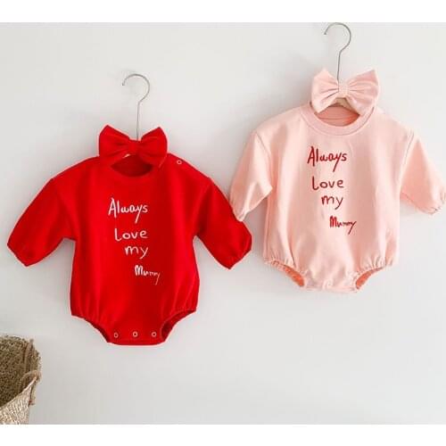 Spring Autumn Baby Boys Girl Rompers Baby Girl Long Sleeves Letter Embroidery Rompers Baby Boy Girl Newborn Rompers Clothes