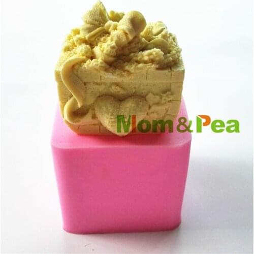 Mom&Pea 0776 Free Shipping Meet & Happiness Shaped Silicone Soap Mold Cake Decoration Fondant Cake 3D Mold Food Grade