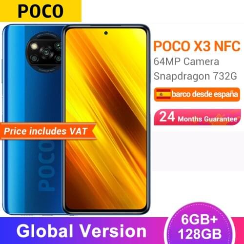 Global Version Xiaomi POCO X3 NFC Smartphone 6GB RAM 128GB ROM Snapdragon 732G Octa Core 64MP 5160mAh Battery 33W Fast Charge