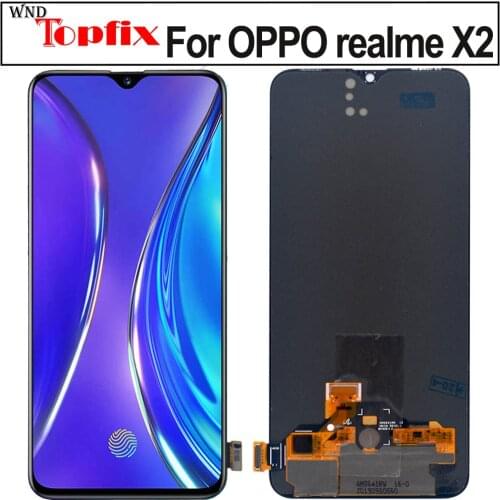 Super AMOLED For OPPO realme X2 EMX1993 LCD Display Touch Screen Digitizer Assembly Replacement For phone 6.4" Realme X2 LCD