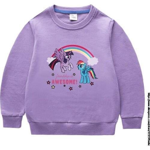 Spring My Little Baby girl pony Fashion Girls' Sweater Childrens Long Sleeve Round Neck T-shirt Boys' Pullover Childrens Wear